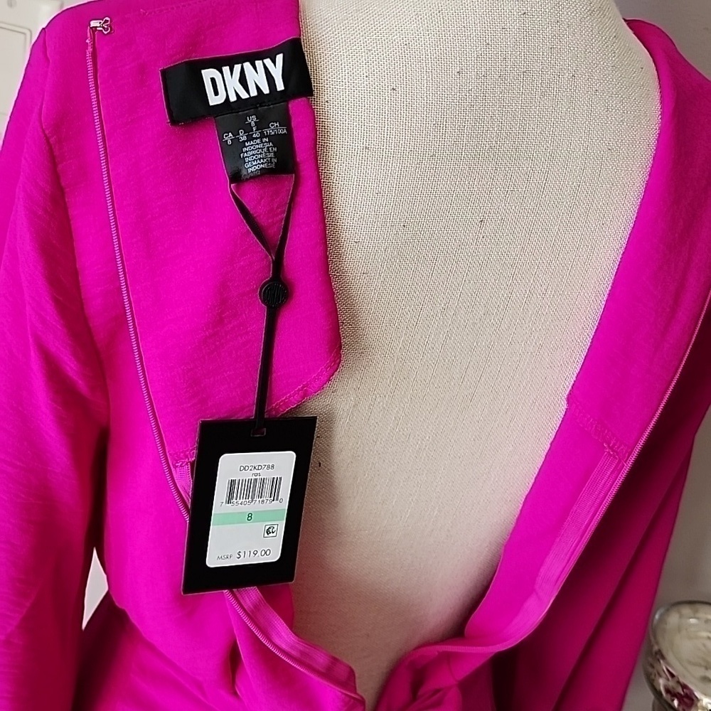 DKNY - Stunning Vibrant Magenta Dress​​​​​​​​​ - Picture 10 of 16